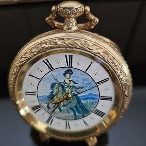 Vintage 1955 ARNEX "Musical Rouge Alarm" Swiss Pocket Watch/Desk Clock